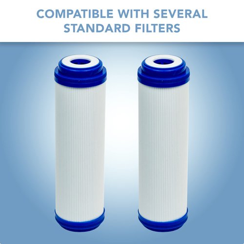 CFS – 2 Pack Carbon Filters, Granular Activated Water Filter with Coconut Shell for Clean Water at Home – Remove Bad Taste & Odor – Whole House Replacement Water Filter Cartridge, 10’’ Inch, White