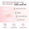 Artquee French Tips Press on Nails Short Clear Pink Fake Nails Oval Cute Acrylic False Nail Full Cover Glossy White Edge Designs Stick on Fingernails for Women 24PCS