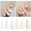 Vishine Milky White Gel Nail Polish Set of 6 French White Cold White Colors Collection UV LED Nail Gel Kit for Home DIY Nail Salon Manicure Nail Art Long-Lasting Varnish 8ml