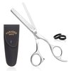 Professional Hair Thinning Scissors, Silver 6.5 Inch Stainless Steel Hair Cutting Scissors, Salon and Home Use Thinning Shears Comes with Elegant Carrying Travelling Pouch.