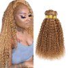 24 26 28 Inch Color #27 Bundles Honey Blonde Curly Human Hair Bundles Color #27 Kinky Curly Bundles Human Hair Weave Honey Blonde Bundles Remy Hair Extensions