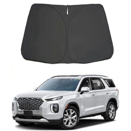 YOFAMO Auto Windshield Sun Shade Custom Fit for Hyundai Palisade 2023 2022 2021 2020 Foldable Car Front Window Sunshade Accessories Sun Visor Protector Reflective Cover Block UV Rays & Sun Heat(Black)