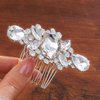 Foyte Wedding Hair Comb Silver Rhinestone Headpiece Crystal Hair Piece Bridal Hair Accessories Bride Hair Side Comb for Women and Brides