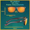 Flying Fisherman Double Header Classic Polarized Sunglasses, Black Frames/Amber-Red Mirror Lenses, Medium