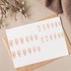 24pcs White French Tip Press on Nails Medium Almond Bow Fake Nails With Design Charm Pearl Glue on Nails Glossy False Nails Reusable Bow Acrylic Nails for Women Girls Nail Decoration Supplies