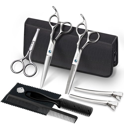 Hair Scissors Thinning Shears Set, Fcysy Professional Barber Shears Hair Cutting Scissors Kit, Haircut Scissors Salon Blending Shears Hair Stylist Scissors Hairdresser Scissors for Women Men Pet