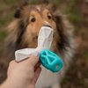 Messy Mutts Totally Pooched Squeak n' Stuff Pyramid | 5” Durable TPR Dog Toy with Squeaker | Made for Tough Chewers | Interactive Treat Puzzle for Dogs | Grey/Teal