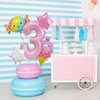Ice Cream Birthday Decorations, 5 Pcs Dokuna Ice Cream Balloons 3rd Birthday Decorations for Girls, Giant Number 3 Foil Mylar Balloon, 3 Years Old Ice Cream Theme Birthday Party Supplies Decor (3rd)