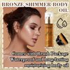 Bronze Shimmer Body Oil with Brush Kit,Waterproof Long Lasting Moisturizing Body Oil for Shimmering Skin on Any Part of The Body,Smooth Non-Sticky Summer Body Shimmer Oil for All Skin Types