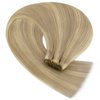YoungSee Weft Hair Extensions Highlight Sew in Human Hair Extensions Blonde Highlight Human Hair Weft Extensions Dark Ash Blonde Highlighted Light Blonde Full Head Set Weft Extensions 16Inch 100G