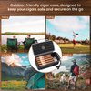 Flauno Travel Cigar Humidor - Portable Cigar Case with Cigar Cutter & Humidifier, Holds up to 15 Cigars, Waterproof, Crushproof, Airtight Seal, Durable