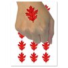 Red Oak Leaf Temporary Tattoo Water Resistant Fake Body Art Set Collection - 54 1" Tattoos (1 Sheet)