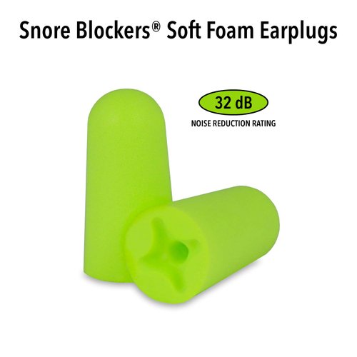 Mack's Snore Blockers Soft Foam Earplugs, 100 Pair Tub – Individually Wrapped – 32 dB High NRR, 37 dB SNR – Comfortable Ear Plugs for Sleeping, Snoring, Loud Noise and Travel