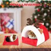 FHTONGE Guinea Pig Bed Cave for Winter, Christmas Guinea Pig Hideout House Rreindeer Shap, Warm Rat Hideaway Cozy Chinchilla Bed for Dwarf Rabbit Ferret Hedgehog Hamster Small Animal Hide