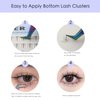 Bottom Lash Clusters DIY Eyelash Extensions - DAODER 96pcs Wide Stem Lower Lashes Natural Look Clear Band Lashes for Bottom Eyelashes 7mm (Bottom Lashes Kitten)