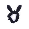Hair Bun Scrunchies for Girls Women Bunny Bow Hair Bands Velvet Scrunchies Ponytail Holder Elastic Hair Ties Black 8 Pack