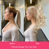 BETHANY Ponytail Extension,15 Inch Drawstring Ponytail Hair Extensions Short Wavy Fake Pony Tail Synthetic Hair Pieces for Women (Blonde)