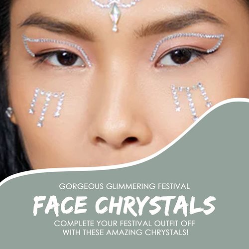 Rebel Tattoos Face Crystals Gems Jewels Stick on for Women Girls Reusable, Self-Adhesive Waterproof Rhinestones Temporary Tattoo Stickers for Festival Concert Makeup, Bachelorette Party (Princess)