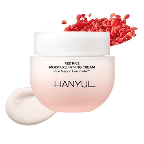 Hanyul Red Rice Moisture Firming Cream | Vegan Ceramide Moisturizer for 100-hour Lasting Hydration, Vegan Collagen for Skin Firming, Barrier Repair, Korean Fine Wrinkle Care Cream, 1.86 fl.oz.