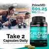 4-in-1 Calcium Supplement for Women & Men, Calcium 600mg with Vitamin D3 K2 5000IU Supplement for Heart, Bones & Immune Support, Calcium and Vitamin D, Gluten-Free, Non-GMO, Vegan (240 Count)