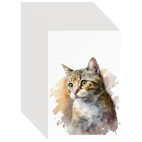 KINLINK 150PCS Thick 4x6 Bulk Watercolor Paper Pad, 140lb/300g Water Color Paper for Kids, Adults, Artists, White Art Paper for Drawing, Painting, Markers, Gouache - Textured Cotton Paper Sheets
