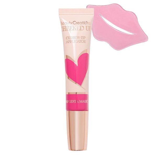 Glam Lux Beauty Bundle Beauty Creations Flawless Stay Liquid Blush Cheeked Up Dewy Blush Wand Natural Glow Lightweight Non-Greasy Blendable Lasts all Day w/Collagen Lip Mask (Magneta Magic, 12g)
