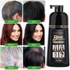 SUPGUDER 400ml Black Hair Dye Shampoo-Instant Black Hair Shampoo for Natural Hair,Temporary Hair Dye Shampoo for Men Women Black Color/Simple to Use/Lasts 30 Days-Fast Acting Natural Ingredients