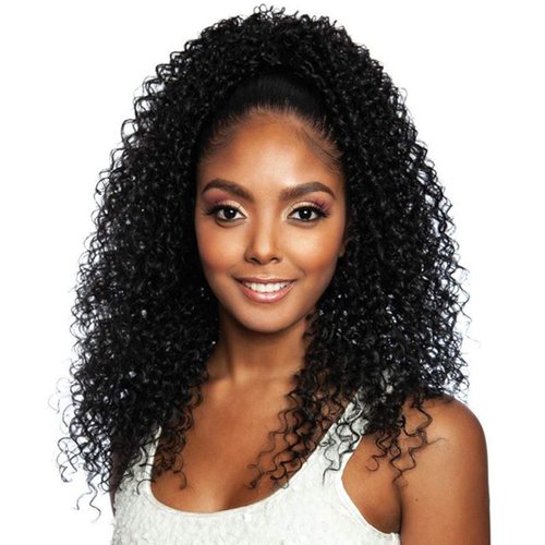 Mane Concept Human Hair Blend Ponytail Brown Sugar Key Curl Wrap N Tie 20" (1)