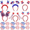 MGparty 12pcs 4th of July Headbands and Glasses for Kids Adults 4th of July Party Favors Supplies Patriotic Accessories Decorations