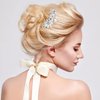 PAGOW 6Pcs Crystal Flower Bridal Hair Clips, Silver Bobby Pins Bride Wedding Hair Accessories, Rhinestone Flower Wedding Headpiece for Brides Women Girls