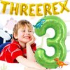 16Pcs Three Rex Balloons, Three Rex Birthday Party Decorations Boy Dinosaur 3rd Birthday Party Supplies Include Three Rex Balloons Dinosaur Foil Balloons for 3 Rex Birthday Decorations Boys