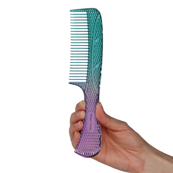 Allegro Comb 1004 Wide Tooth Detangling Hair Combs For Women, Stylists & Curly Hair Teasing Comb Mens Comb 1 Piece. (Blue Purple Anahita)