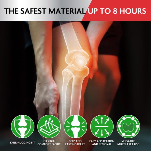 AOSORW Knee Relief Heat Patches: 36 Count Natural Herbal Arthritis Hot Patches Kit with Bone-on-Bone Soothing Plaster – Mugwort Relieving Paste for Long Lasting Muscle and Joint Relief