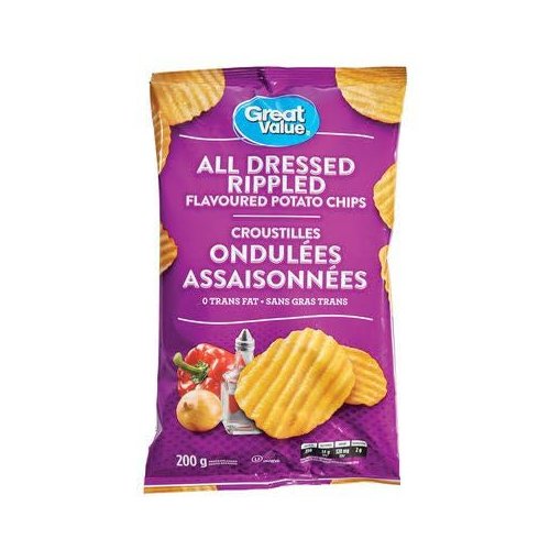 Great Value All Dressed Potato Chips, 200g/7.1 oz., Bag {Imported From Canada}