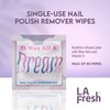 La Fresh Nail Polish Remover Wet Wipes with Lavender, Aloe Vera, and Vitamin E Pack of 50ct Acetone-Infused Pads - Nail Care Travel Essentials
