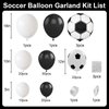 Soccer Balloon Arch Garland Kit, Black White Balloons Decorations with Soccer Foil Balloons for Men Women Teen Kids Soccer Football Theme Birthday Party Decor Supplies