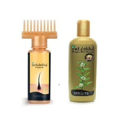 Indulekha Combo Set - Bringha Hair Oil 100ml and Anti Hair Fall Shampoo 200ml (Hair Cleanser)