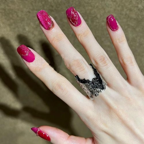 NAILKISS 12ml Dark Pink Cat Eye Magnetic Gel Polish,0.41 fl oz