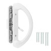 SANKINS Sliding Patio Door Handle Pull Set, White Diecast Non-Keyed Gate Handle Set for Mortise Lock Style Glass Door, Replacement Handle for Sliding Glass Door Fits 3-15/16” Hole Spacing