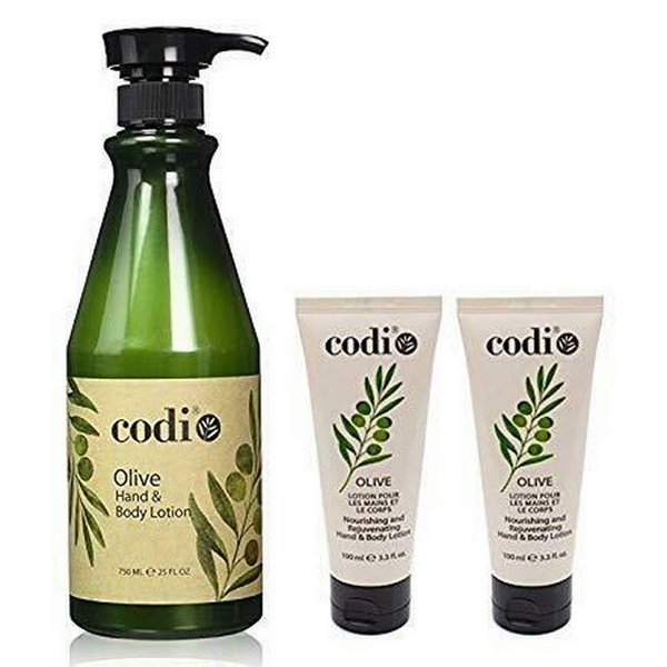 Codi Olive Hand & Body Lotion - Organic, Antioxidant & Vitamin Enriched, Soft & Fresh Skin, 750ml + 2x100ml Tubes