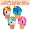 ArtCreativity Squish Unicorn Ice Cream Toys for Kids, Set of 4, Super Soft Slow Rising Squeeze Toys, Stress Relief Sensory Toys, Best Unicorn Party Favors, Goody Bag Fillers for Girls and Boys