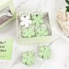 6Pcs Bridesmaid Flower Hair Claw Clips with Card Bridal Shower Bachelorette Party ideas Gift for Wedding Party Favors Bridesmaid Proposal Gifts(White & Sage Green)