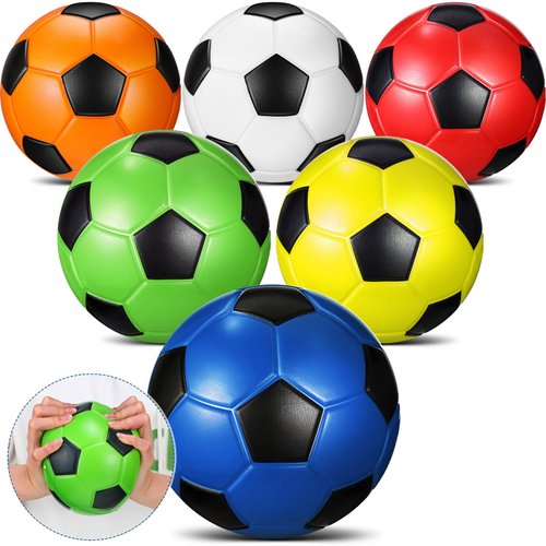 Jenaai 6 Pcs Soft Foam Soccer Ball for Kids Beginner 6 Inch Official Size 2 Indoor Outdoor Mini Sponge Soft Soccer Ball for Practice Backyard Play Toddlers Games Gift(Colorful)