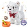 TUMAMA Walking Plush Puppy Toy Dog, Remote Control and Voice Control Interactive Dog Toy with Barking, Tongue Licking, Tail Wagging, Birthday for 3 4 5 6 7 Years Old Boys Girls Kids