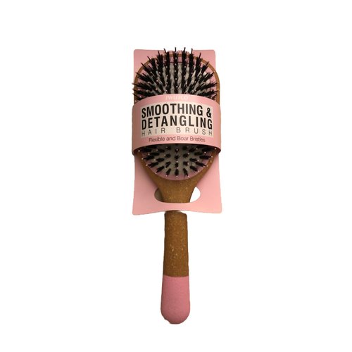 Swissco Smoothing & Detangling Hair Brush With Flexible & Boar Bristles (Pink)