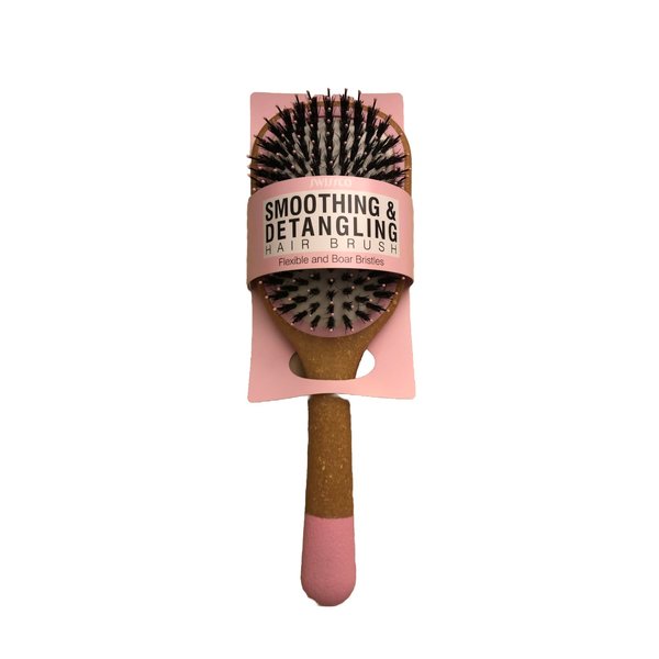 Swissco Smoothing & Detangling Hair Brush With Flexible & Boar Bristles (Pink)
