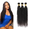 26 28 30 Inch Deep Wave Human Hair Bundles Natural Color 8A Brazilian Unprocessed Virgin Remy Hair 3 Bundles Deep Wave Bundles Human Hair Extensions Deep Curly Bundles