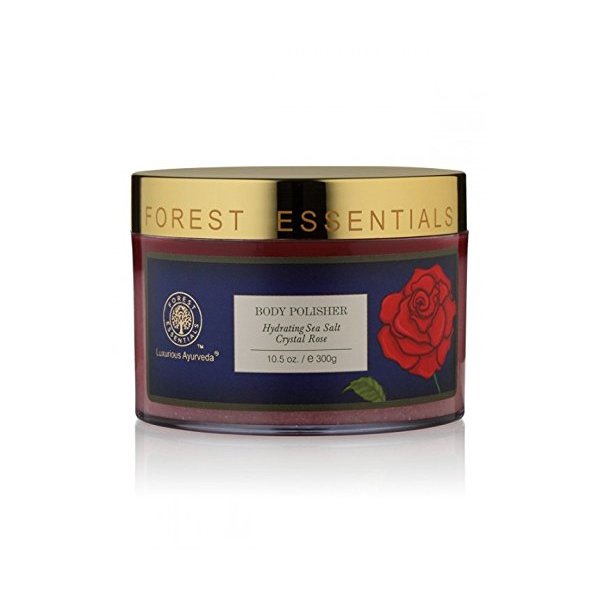 Forest Essentials Body Polisher Hydrating Sea Salt Crystal Rose 300 gm By IndianMedicalStore