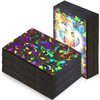 Sayglossy 200 Pcs Holographic Card Sleeves Laser Flashing Black Trading Card Sleeves Matte Kpop Card Protector Sleeves Fit for Game Card, Photo, Sports Cards 2.6 x 3.6 Inches