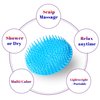 YEALIFE 4Pack Hair Scalp Exfoliator Brush Dandruff Cleaning Brush, Flexible Scalp Massager Brush, Shower Scalp Shampoo Brush for Home, Office, Travel and Pets(Flexible Blue/Pink/Orange/Green)